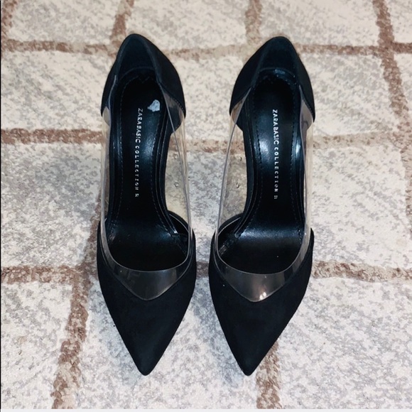 Zara Shoes - ZARA Basic collections black heels clear detail
